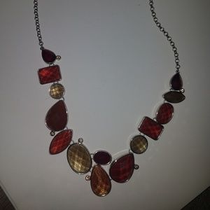 Multiple stone fall color necklace